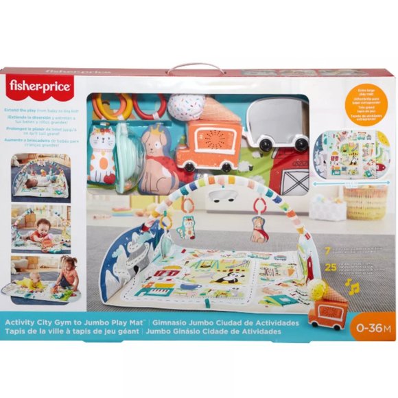 Fisher-Price Activity City Gym to Jumbo Play Mat | Retail $52+ - Picture 1 of 11